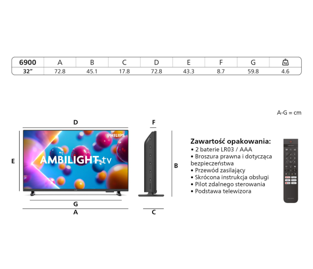 PHILIPS TV PHILIPS 32PFS6900 32" LED Titan OS Ambilight x3 - 1357125 - zdjęcie 14